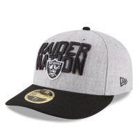 Men's Oakland Raiders New Era Heather Gray/Black 2018 NFL Draft Official On-Stage Low Profile 59FIFTY Fitted Hat 2979297